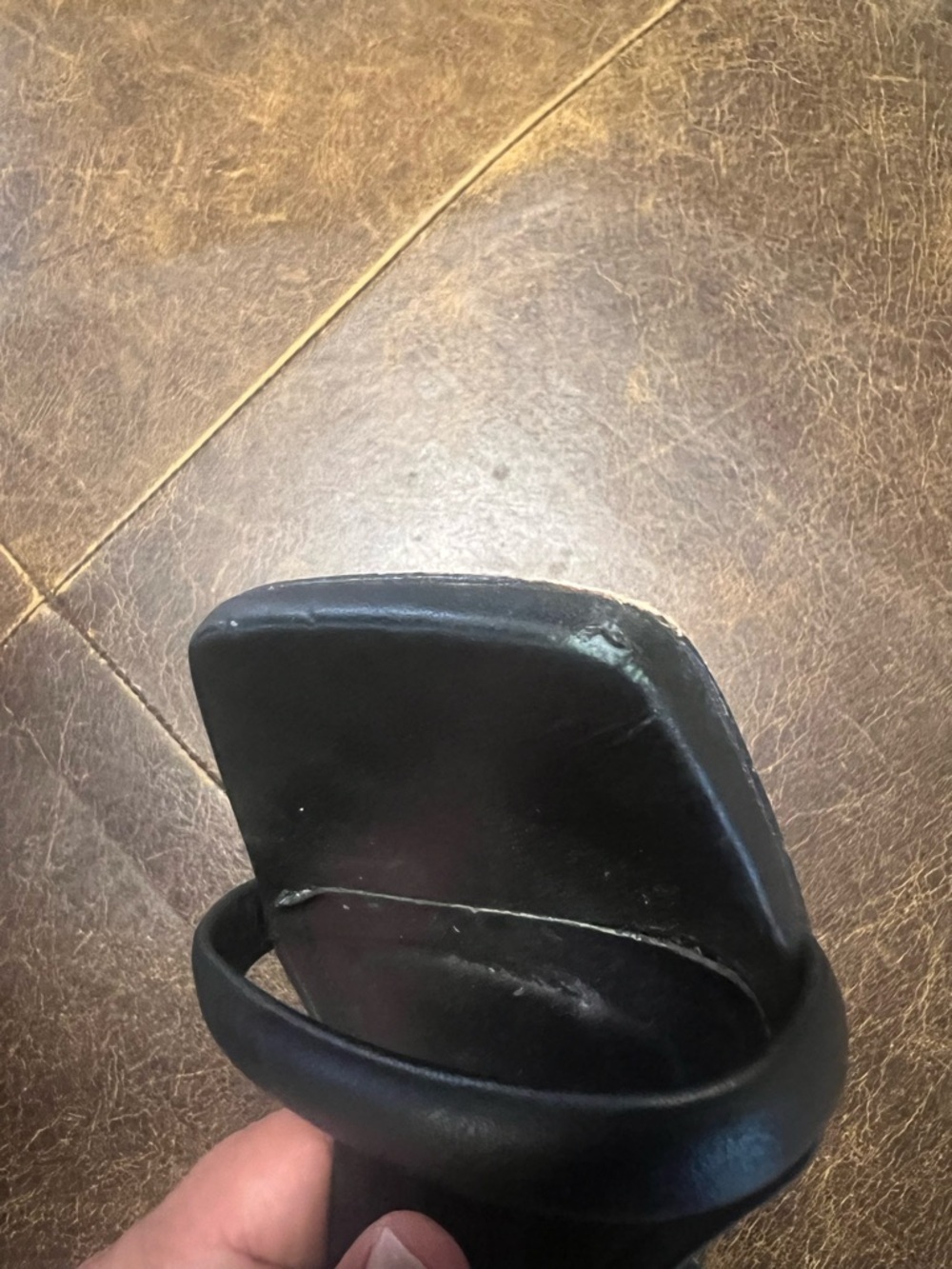 Schutz Ully Black Leather Square Toe Block Heel Sandals 7.5 Minimalist 90s - Picture 9 of 10